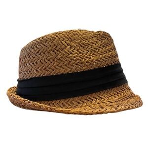 NWOT Aldo Straw Trilby Hat with Black Band